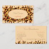 Carte De Visite Clashy Leopard Motif Pastel Peach Design Nails (Devant / Derrière)