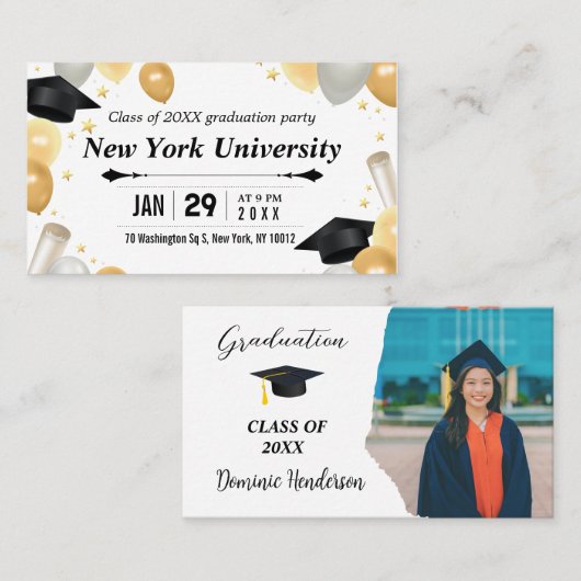 Carte De Visite class of business cards graduate (Devant / Derrière)