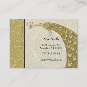 Carte De Visite Classé Art Nouveau Vintage Peacock Boutique Card