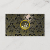 Carte De Visite CLASSE DAMASK GEM MONOGRAM noir gris (Dos)