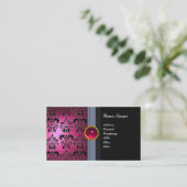 Carte De Visite CLASSÉ DAMASK GEM MONOGRAM rose noir (Debout devant)