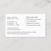 Carte De Visite Classe de cuisine photo professionnelle du chef cu (Dos)