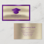 Carte De Visite Classe de graduation moderne de l'étudiant Purple (Devant / Derrière)
