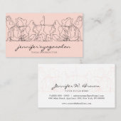 Carte De Visite Classe de yoga mobile de gymnase rose (Devant / Derrière)