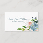 Carte De Visite Classé élégant bleu foncé wedding planner (Devant)