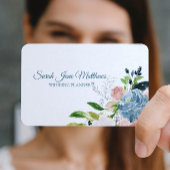 Carte De Visite Classé élégant bleu foncé wedding planner