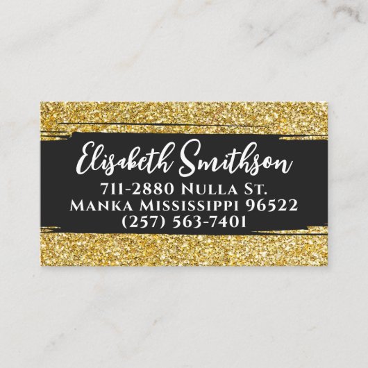 Carte De Visite Classé & Elegant Gold Parties scintillant Moderne  (Devant)