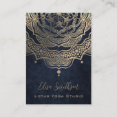 Carte De Visite Classé élégant Mandala Chic Luxury Gold Navy Blue (Devant)