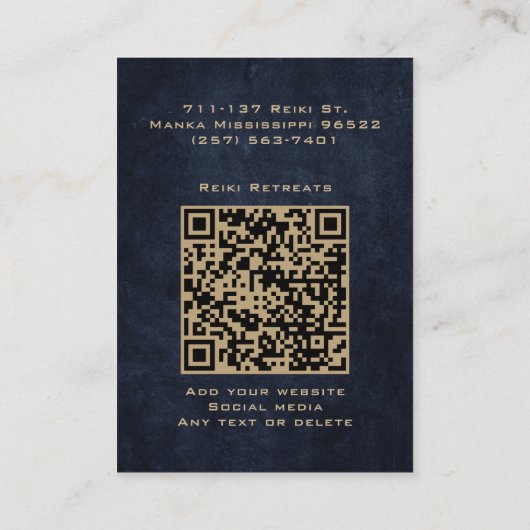 Carte De Visite Classé élégant Mandala Chic Luxury Gold Navy Blue (Dos)