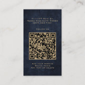 Carte De Visite Classé élégant Mandala Chic Luxury Gold Navy Blue (Dos)