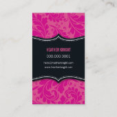 CARTE DE VISITE classe fleurie noir magenta rose (Dos)