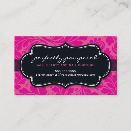 CARTE DE VISITE classe florissante fuschia rose no (Devant)