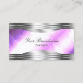 Carte De Visite Classé Lilac Silver Shimmer Bordures avec Logo Chi (Devant)