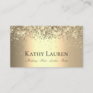 Carte De Visite Classe Luxueux Paillettes Or Clair Personnalisable