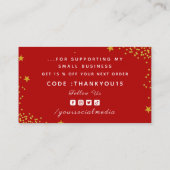 Carte De Visite Classé & Luxueux Red Gold Parties scintillant Star (Dos)