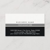 Carte De Visite classe moderne design noir & blanc professionnel (Dos)