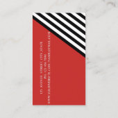 Carte De Visite Classé moderne géométrique, Rouge, Blancs Noirs (Dos)