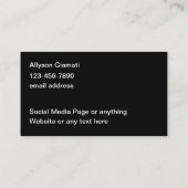 Carte De Visite Classé Monogramme Professionnel (Dos)