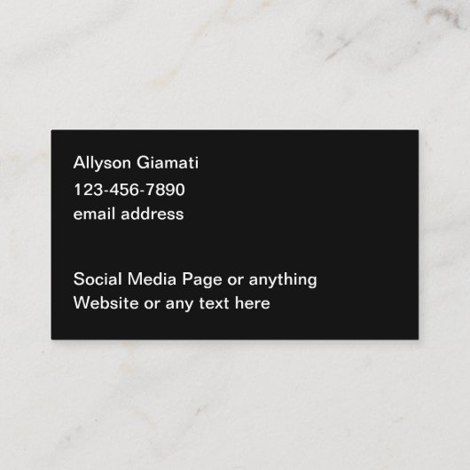 Carte De Visite Classé Monogramme Professionnel (Dos)