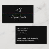Carte De Visite Classé Monogramme Professionnel (Devant / Derrière)
