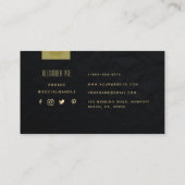 Carte De Visite Classé Noir Gris Or Gray Géométrique Immobilier Ph (Dos)