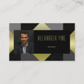 Carte De Visite Classé Noir Gris Or Gray Géométrique Immobilier Ph (Devant)