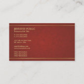 Carte De Visite Classé professionnel finition en perle ordinaire L (Dos)