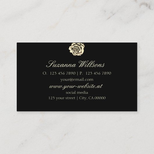 Carte De Visite Classé Rose noir beige clair (Dos)