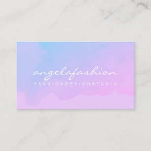 Carte De Visite Classe Rose Ombré Aquarelle Abstraite