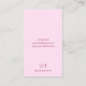 Carte De Visite Classes de Pilates Entraînement Kitty Cat (Dos)