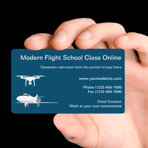 Carte De Visite Classes De Pilote D'Avion Et De Drone En Ligne