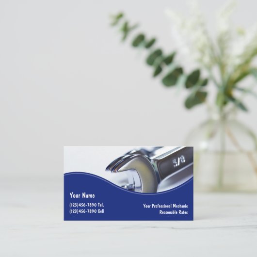 Carte De Visite Classes d'école de mécanicien automobile (Debout devant)