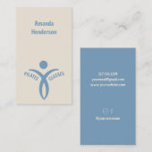 Carte De Visite Classes Pilates Logo Sky Blue simple (Devant / Derrière)
