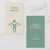 Carte De Visite Classes Pilates Logo Vert Simple (Devant / Derrière)