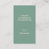 Carte De Visite Classes Pilates Logo Vert Simple (Dos)