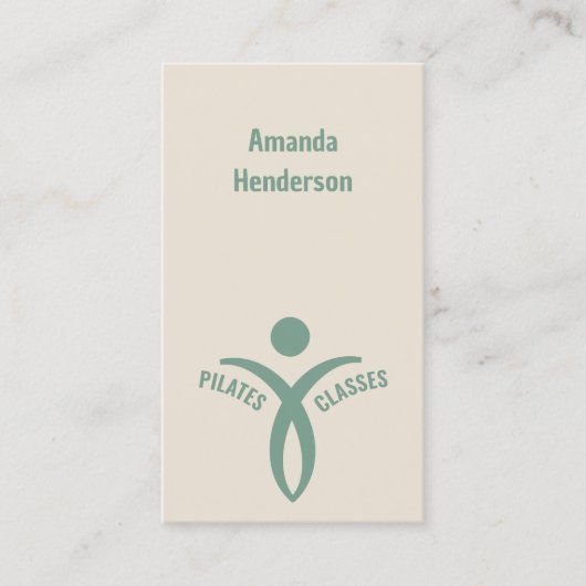 Carte De Visite Classes Pilates Logo Vert Simple (Devant)