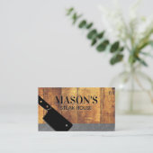 Carte De Visite Classeur | Bois et ardoise (Debout devant)