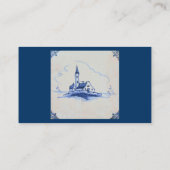 Carte De Visite Classic Antiquaire Delft Bleu Carrelage - Église (Dos)