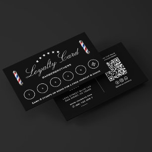 Carte De Visite Classic Barber Pole Black Barbershop Nomination