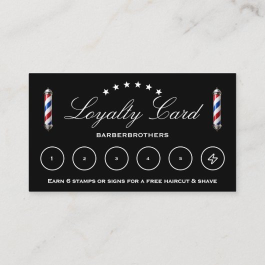 Carte De Visite Classic Barber Pole Black Barbershop Nomination (Dos)
