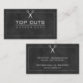 Carte De Visite Classic Barber Shop Arrière - plan élégant (Devant / Derrière)