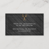 Carte De Visite Classic Barber Shop Bois Ciseaux fantaisie (Dos)