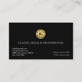 Carte De Visite Classic Black Attorney Business Card | Ultra-Class (Dos)
