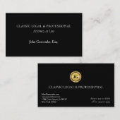 Carte De Visite Classic Black Attorney Business Card | Ultra-Class (Devant / Derrière)