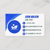 Carte De Visite Classic Blue and White Modern Business Card (Devant)