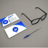 Carte De Visite Classic Blue and White Modern Business Card