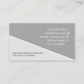Carte De Visite Classic Clean Job Seeker Jobseeker Grey Classy (Dos)