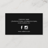 Carte De Visite Classic Clean Professionnel (Noir / Blanc) (Dos)