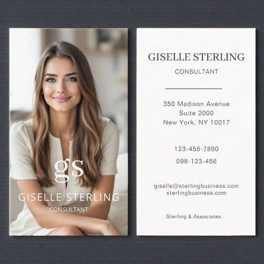 Carte De Visite Classic Consultant Professional Photo