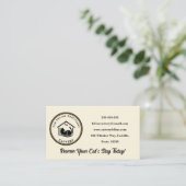 Carte De Visite Classic Custom Cattery Business Card  (Debout devant)